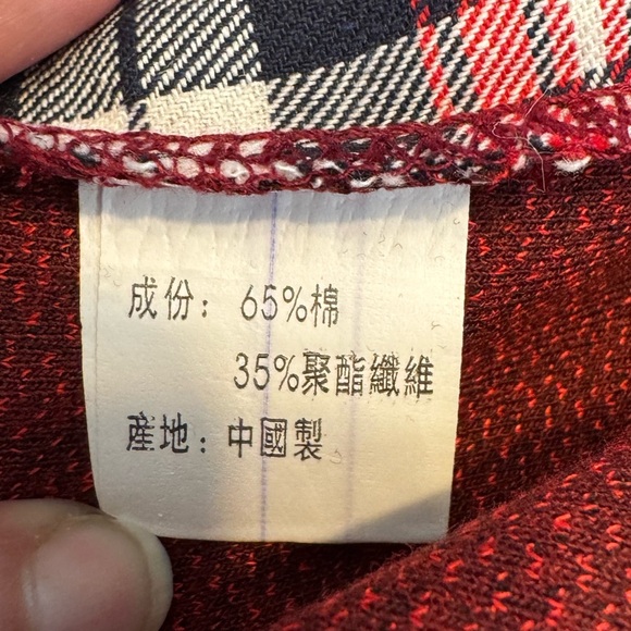 NWT Meinike Asian Made Red Plaid Layered Vintage Inspired Tunic Sweater Sz 42 XL - Picture 7 of 12